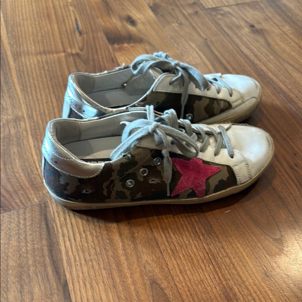 Women’s golden goose Camouflage Sneakers with Pink Star